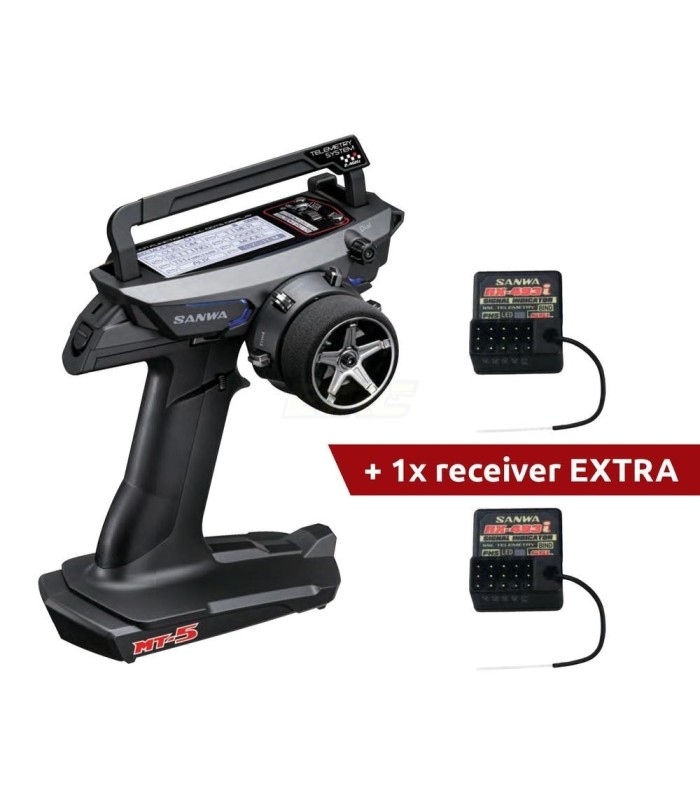 Sanwa MT-5 Radio + 2x RX-493i Receptores - E1rc.com