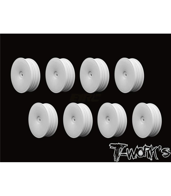 Pack llanta blanca delantera estrecha T-works (8u) - E1rc.com