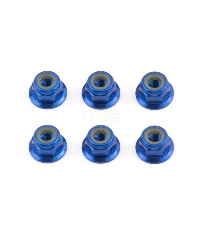 Tuerca M4 aluminio flanged azul associated - E1rc.com