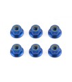 Tuerca M4 aluminio flanged azul associated