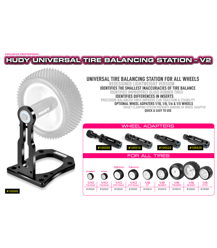 Base equilibrador de ruedas universal Hudy - E1rc.com