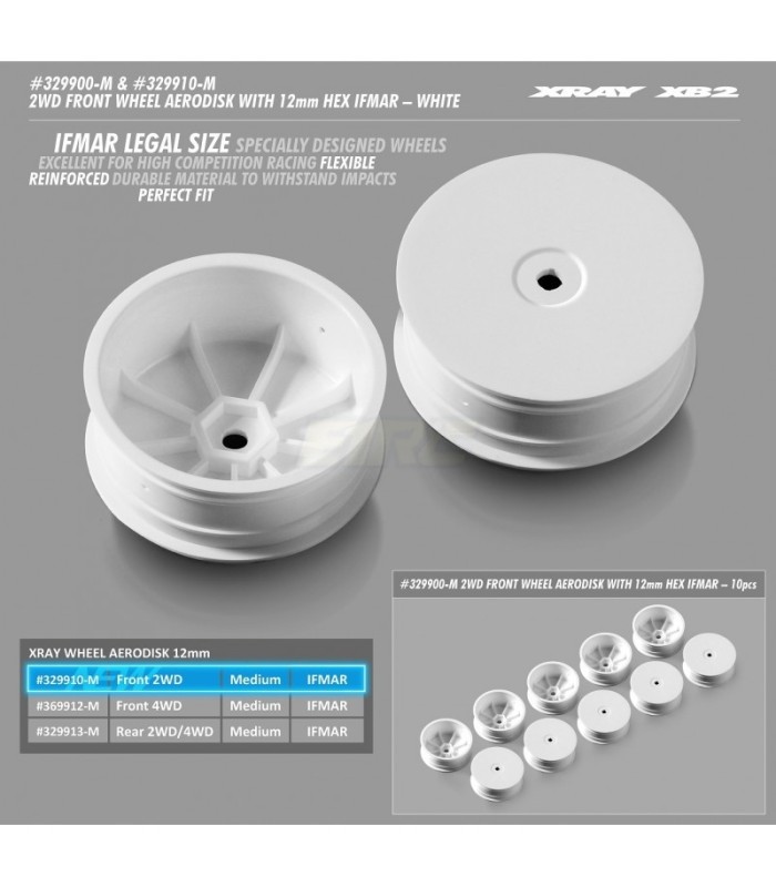 SET LLANTAS DELANTERA 2WD 12MM XB20 (10) BLANCO - E1rc.com
