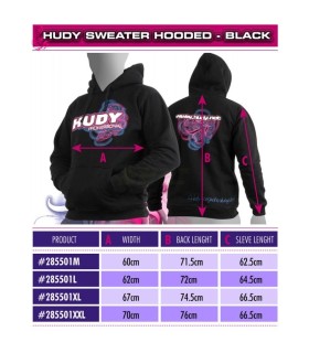 HUDY SWEATER HOODED - BLACK (XXL)