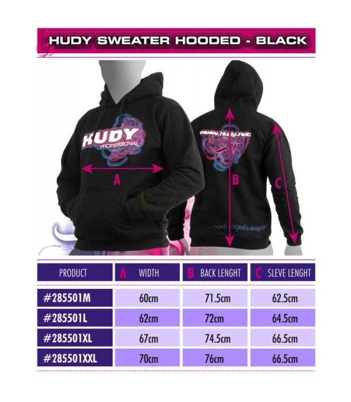 HUDYSWEATER HOODED BLACK (M) - E1rc.com