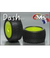 Dash sintetica verde pegada en llanta amarilla