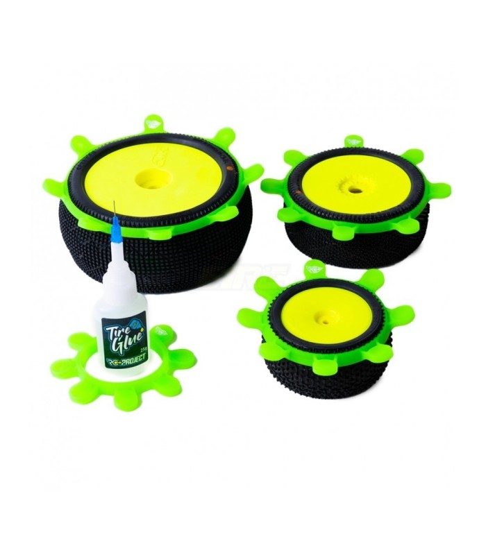 Gomas de pegado de neumaticos RcProject verde - E1rc.com