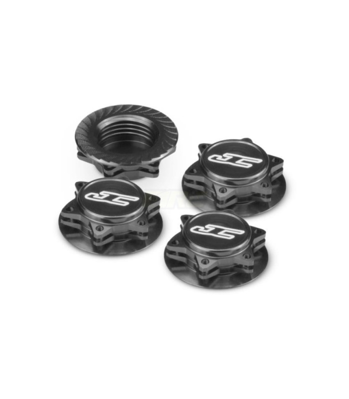 Tuerca rueda 1/8 estriada cerrada Jconcepts negra - E1rc.com
