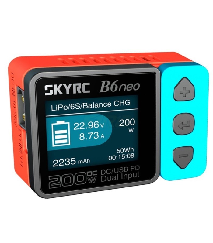 Cargador B6neo Dc input 10-28V red/blue SkyRc - E1rc.com