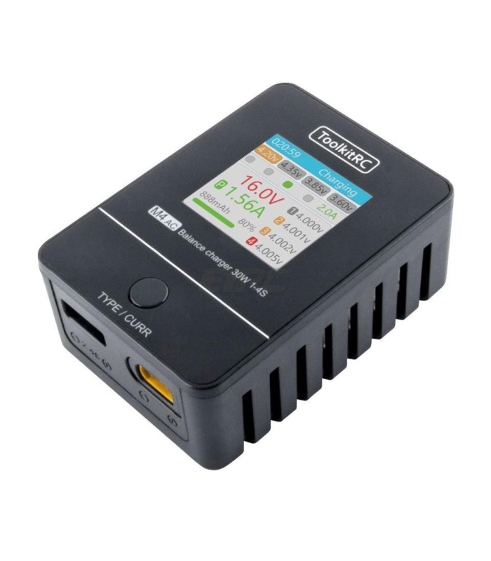 Cargador AC M4AC XT60 lipo 1-4S 2.5A - E1rc.com