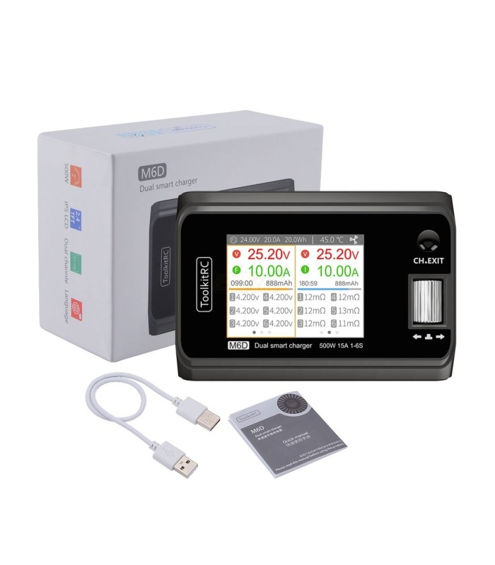 Cargador M6D Lipo 1-6S 15A Duo DC 7-28V Toolkit - E1rc.com