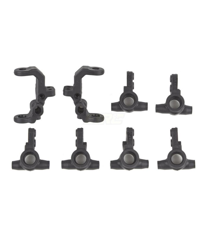 RC10B7 FT Caster and Steering Blocks, carbon - E1rc.com