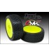 Dash sintetica morada pegada en llanta amarilla - E1rc.com