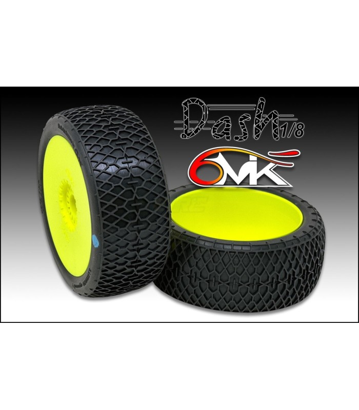 Dash sintetica morada pegada en llanta amarilla - E1rc.com