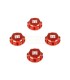 Wheel Nuts (T Logo, 17mm, serrated, red ano, M12x1 - E1rc.com