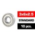Rodamientos HS tapas metalicas 3x6x2.5mm (10u) - E1rc.com
