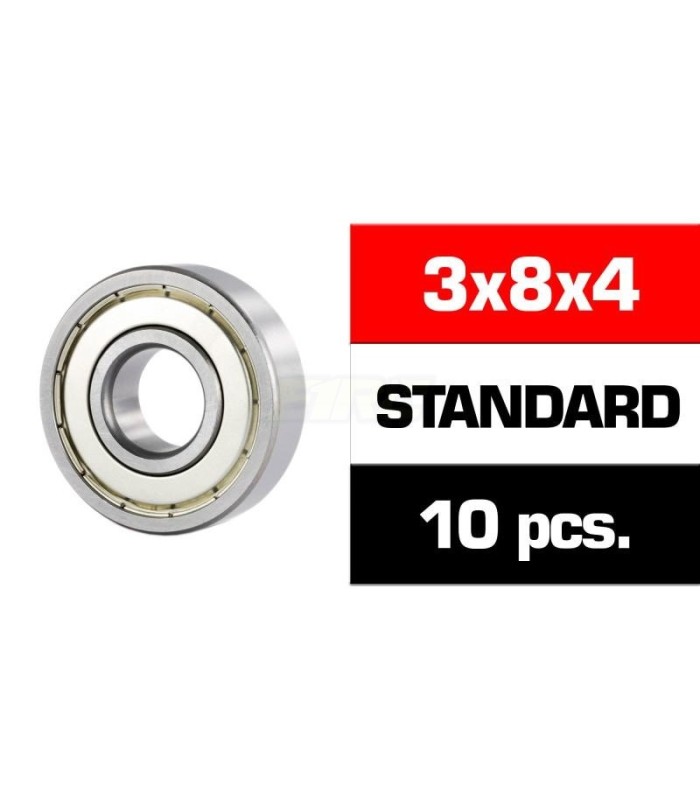 Rodamientos HS tapas metalicas 3x8x4mm (10u) - E1rc.com