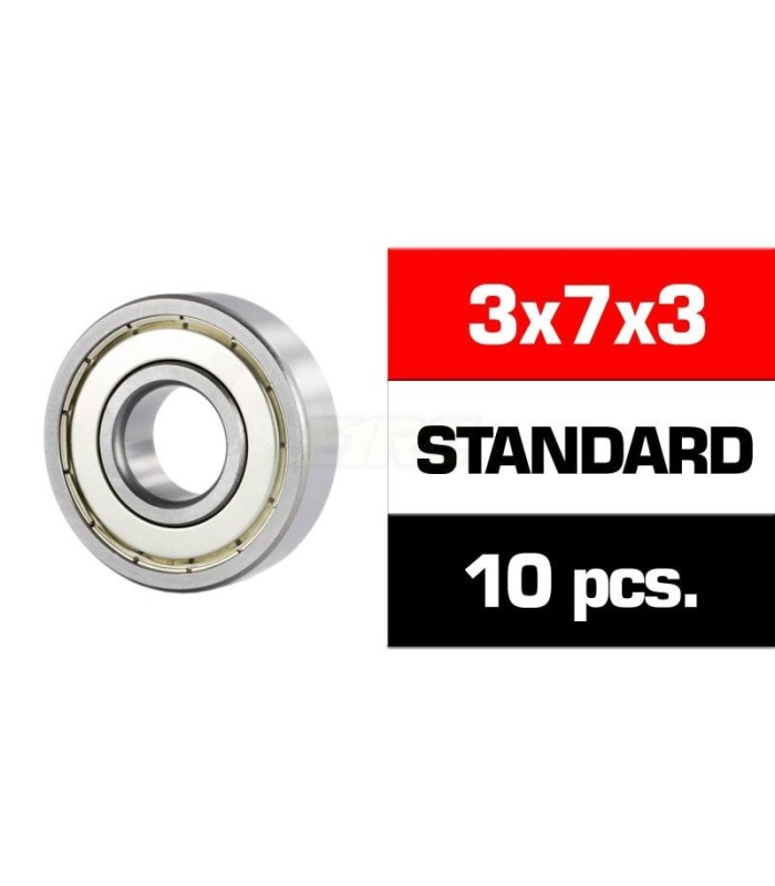 Rodamientos HS tapas metalicas 3x7x3 (10u) - E1rc.com