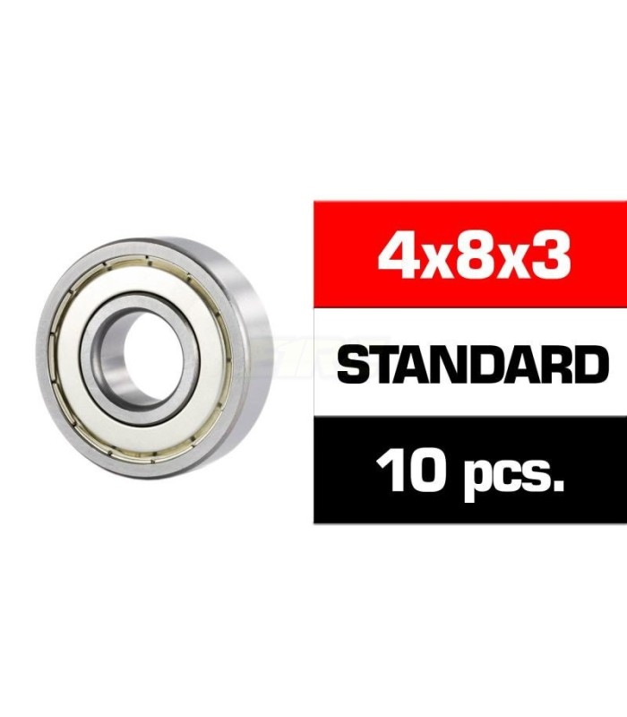 Rodamientos HS tapas metalicas 4x8x3 (10u) - E1rc.com