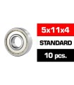 Rodamientos HS tapas metalicas 5x11x4 (10u)