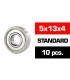 Rodamientos HS tapas metalicas 5x13x4 (10u) - E1rc.com