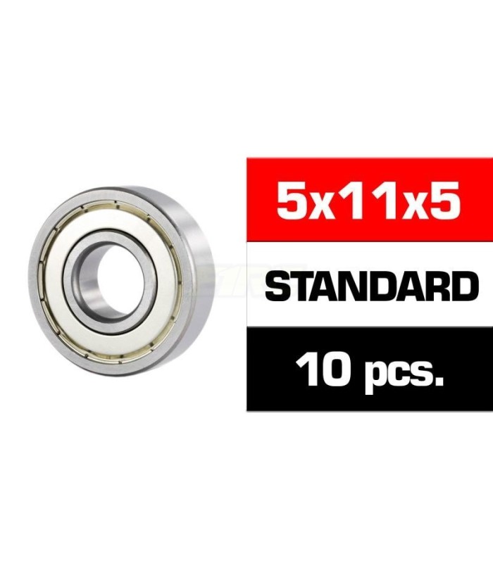 Rodamientos HS tapas metalicas 5x11x5 (10u) - E1rc.com