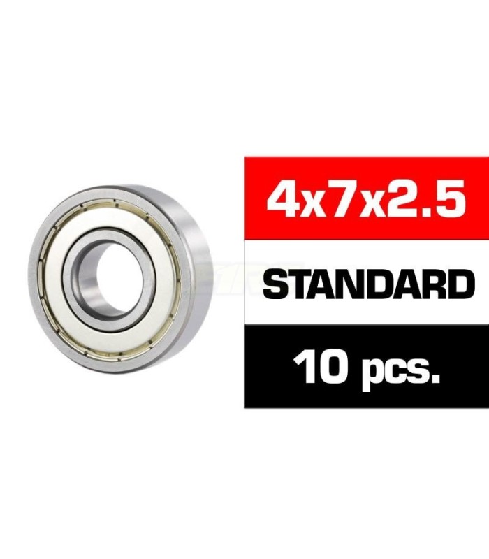 Rodamientos HS tapa metalica 4x7x2.5 (10u) - E1rc.com
