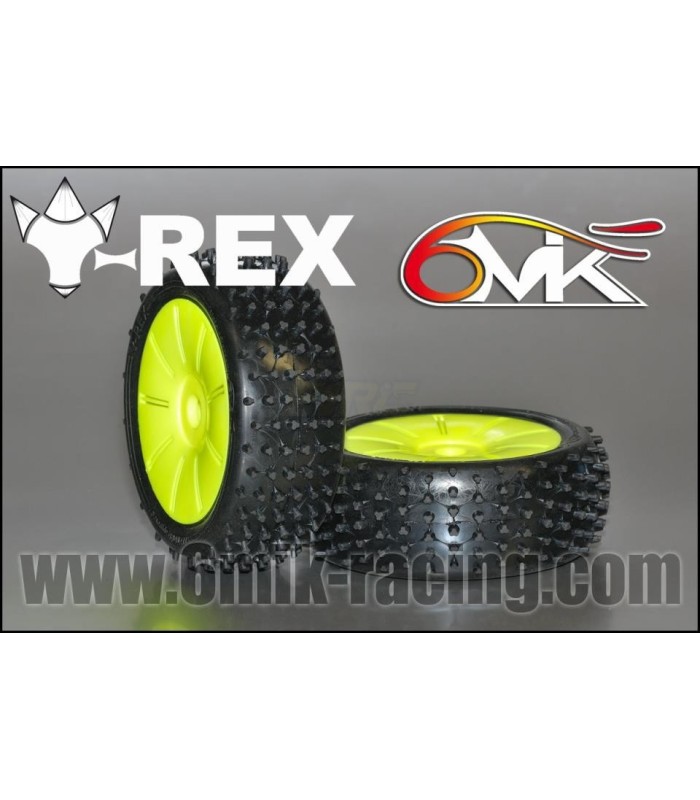 T-rex 1/8 glued on yellow rim 6mik Green - E1rc.com