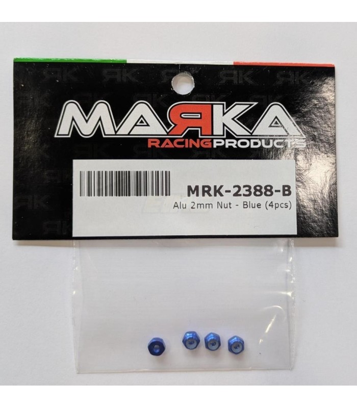 Tuerca aluminio azul 2mm Marka - E1rc.com