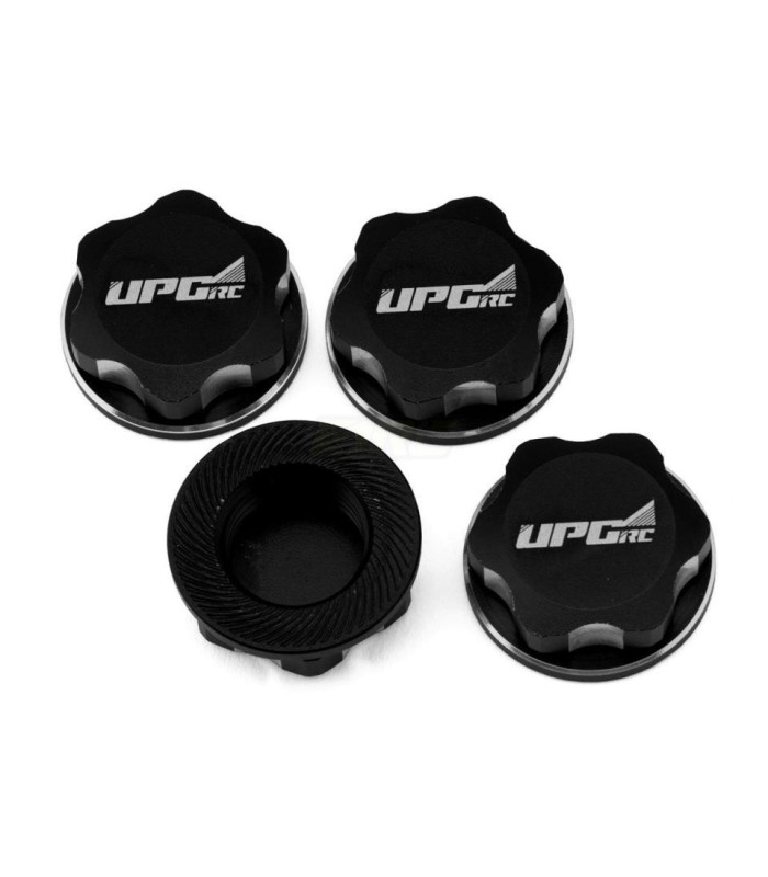 Tuercas aluminio serradas negras (4ud) - E1rc.com