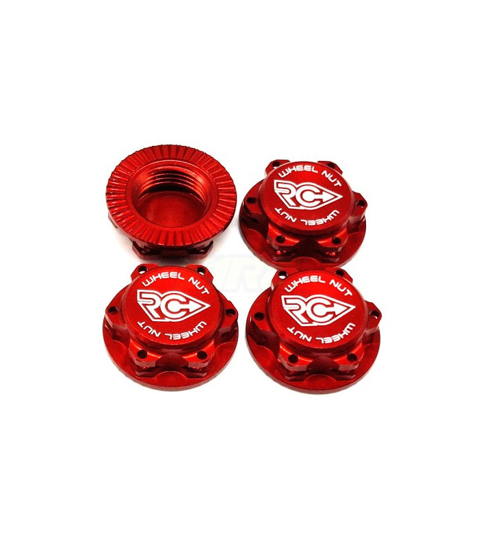 Tuercas de ruedas 17mm aluminio roja Rc Project - E1rc.com