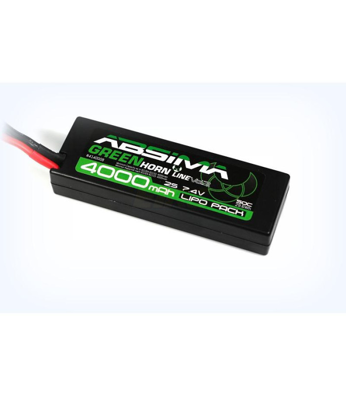 Lipo stick absima 4000 7.4V 50C Hardcase T-plug - E1rc.com