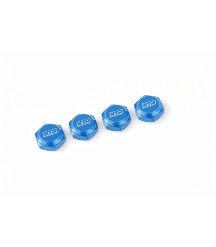 Tuerca 1/8 aluminio XTR ciega azul estriada (4u) - E1rc.com