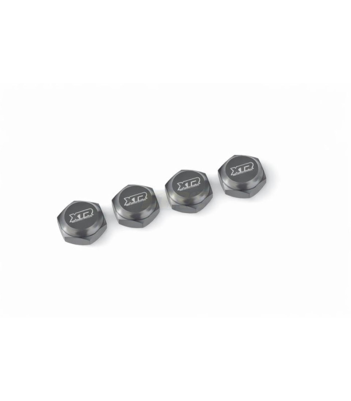 Tuerca 1/8 aluminio XTR ciega gris estriada (4u) - E1rc.com