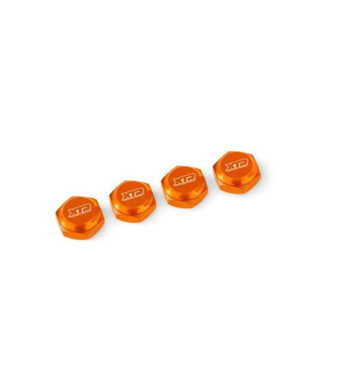 Tuerca 1/8 aluminio XTR ciega naranja estriada(4u) - E1rc.com