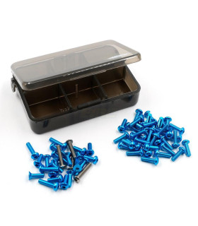 Set tornilleria aluminio y titanio azul  64u  YR