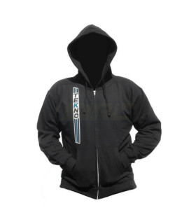 Tekno “Stripe” Zippered Hoodie vertical design blk