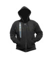 Tekno “Stripe” Zippered Hoodie vertical design blk