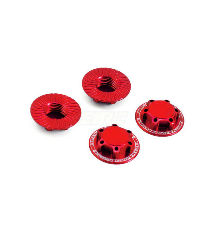 Tuerca rueda V2 cerrada ultimate roja (4u) - E1rc.com