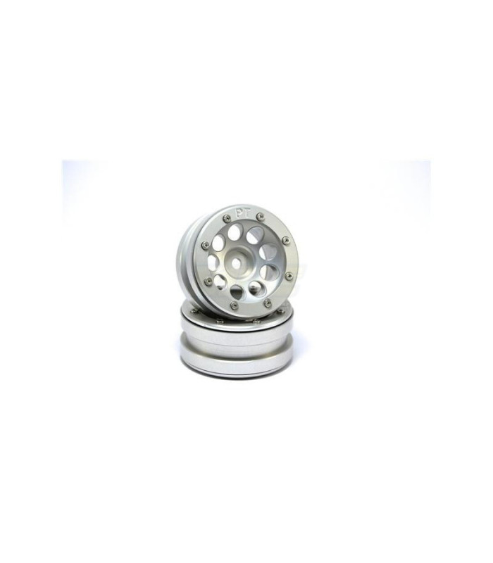 Llantas Beadlock PT- Ecohole Plata/Plata 1.9 (2u) - E1rc.com