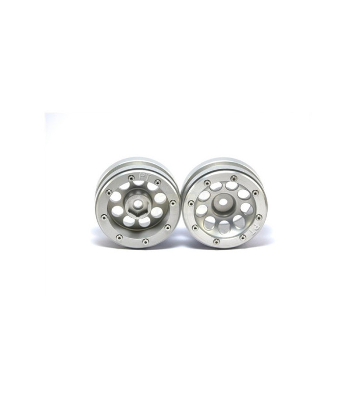 Llantas Beadlock PT- Ecohole Plata/Plata 1.9 (2u) - E1rc.com