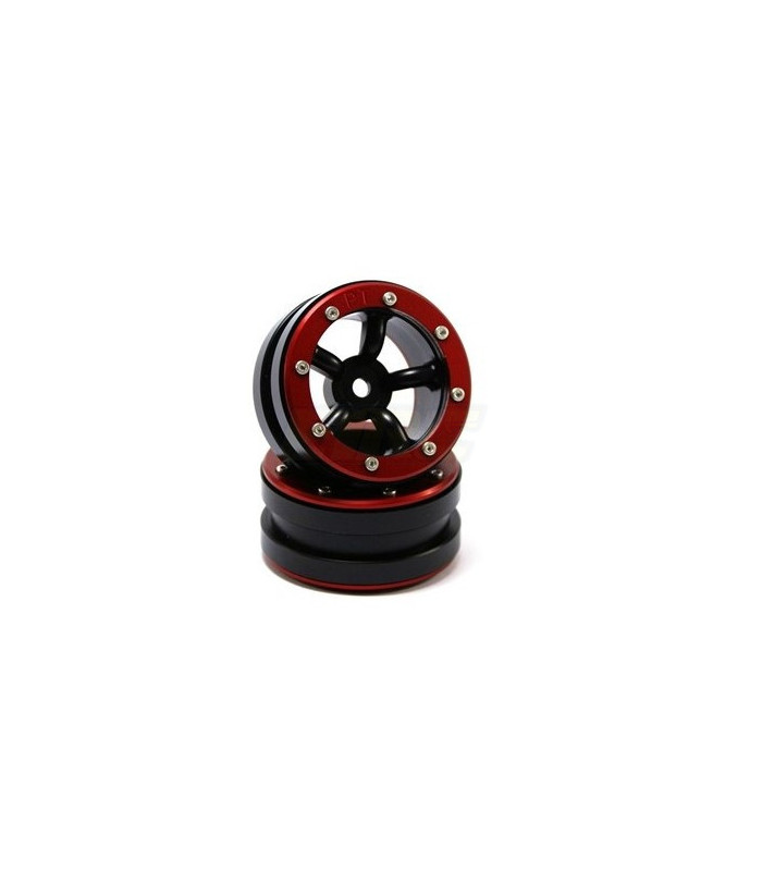 Llantas Beadlock PT-Safari Negro/Rojo 1.9 (2 u) - E1rc.com