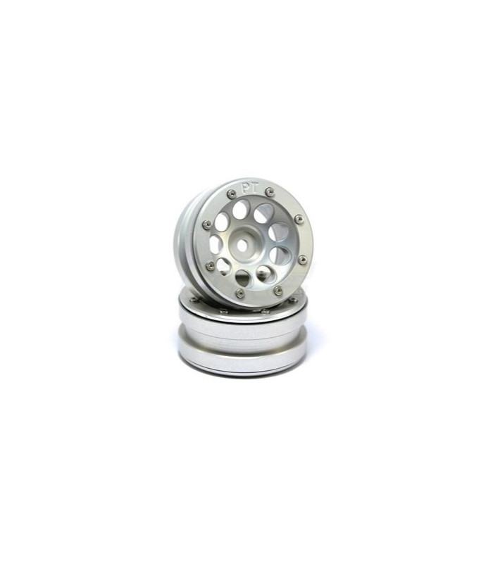 Llantas Beadlock PT- Ecohole Plata/Plata 1.9 (2u) - E1rc.com