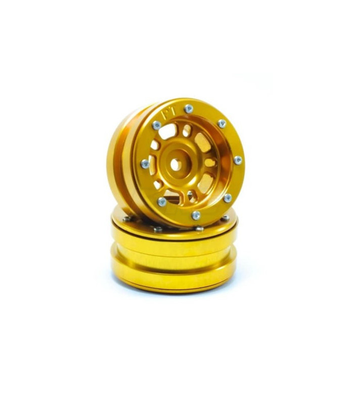 Llantas Beadlock PT- Distractor Gold/Gold 1.9 (2u) - E1rc.com
