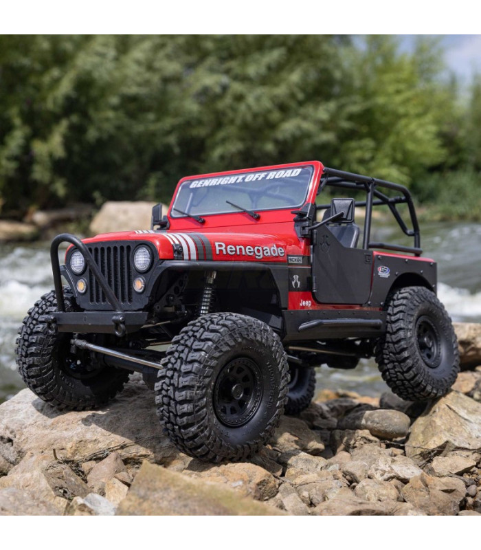 SCX10 Jeep CJ-7 4x4 RTR Brushed Rock Crawler rojo - E1rc.com