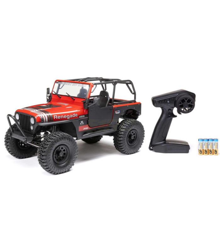 SCX10 Jeep CJ-7 4x4 RTR Brushed Rock Crawler rojo - E1rc.com