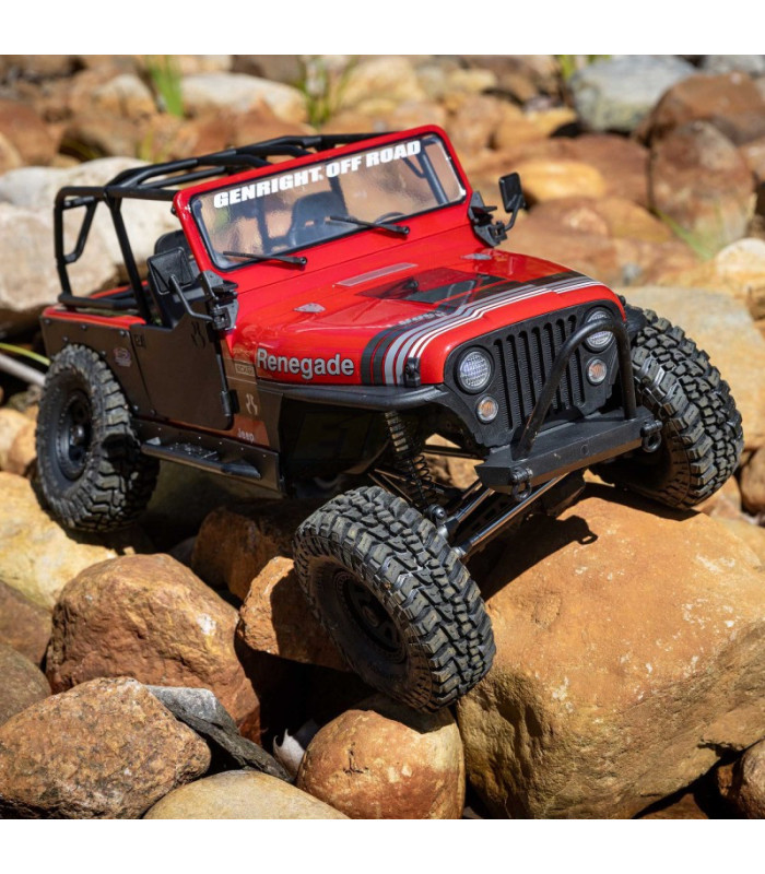 SCX10 Jeep CJ-7 4x4 RTR Brushed Rock Crawler rojo - E1rc.com