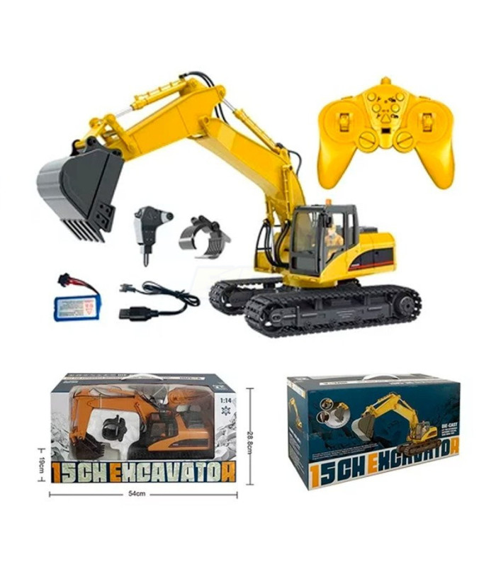 Excavadora Huina 1535 1/14 Pala metalica 2.4ghz - E1rc.com