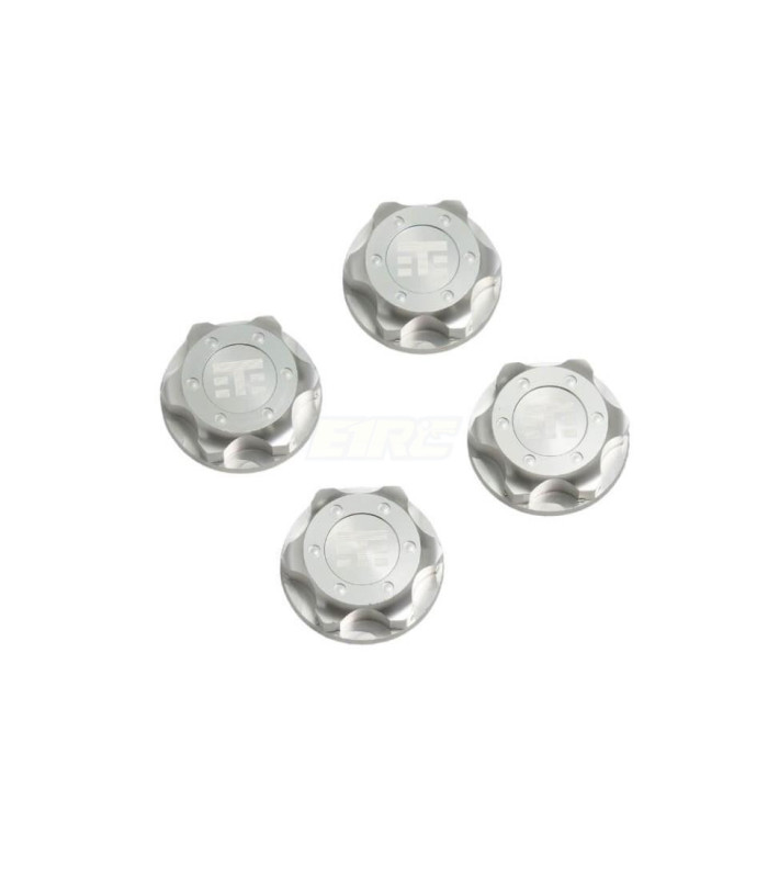  Wheel Nuts (T Logo,17mm, serrated, clear ano 4u) - E1rc.com
