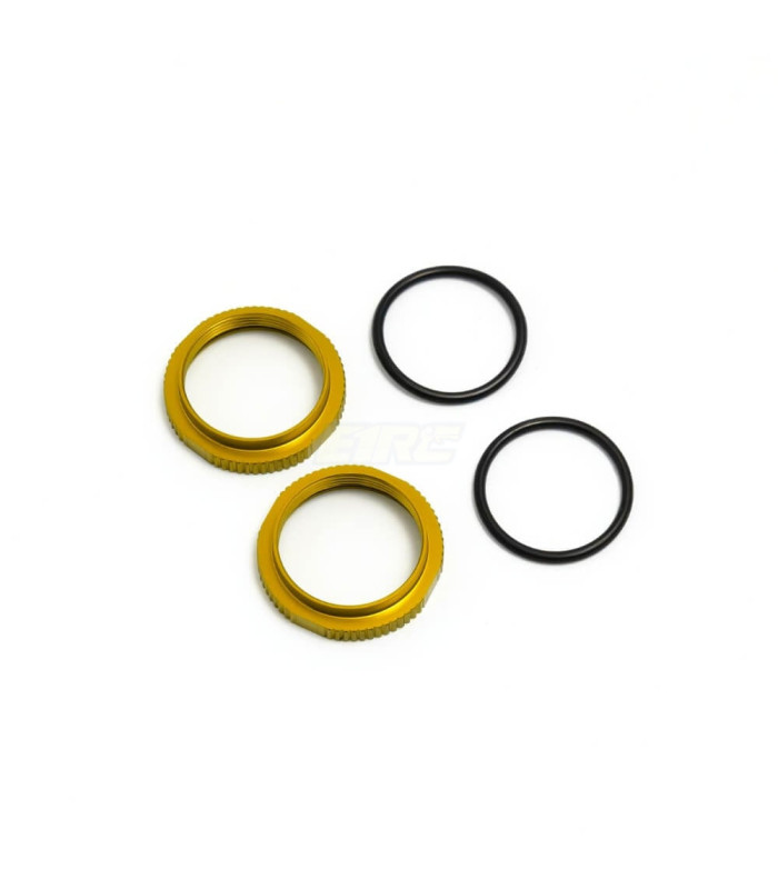 Shock Adjustment Nuts short, aluminum,yellow 2ud - E1rc.com