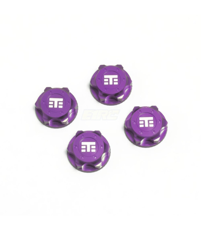 Wheel Nuts (T Logo,17mm, serrated,purple ano 4u) - E1rc.com